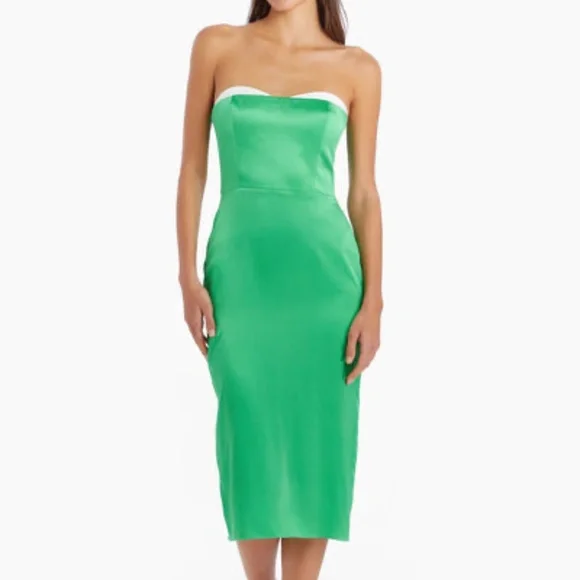 J Crew Green Floral Dress Amanda Uprichard MELINE SILK MIDI DRESS Size S NWOT $341 J Crew Green Floral Dress Amanda Uprichard MELINE SILK MIDI DRESS Size S NWOT $341